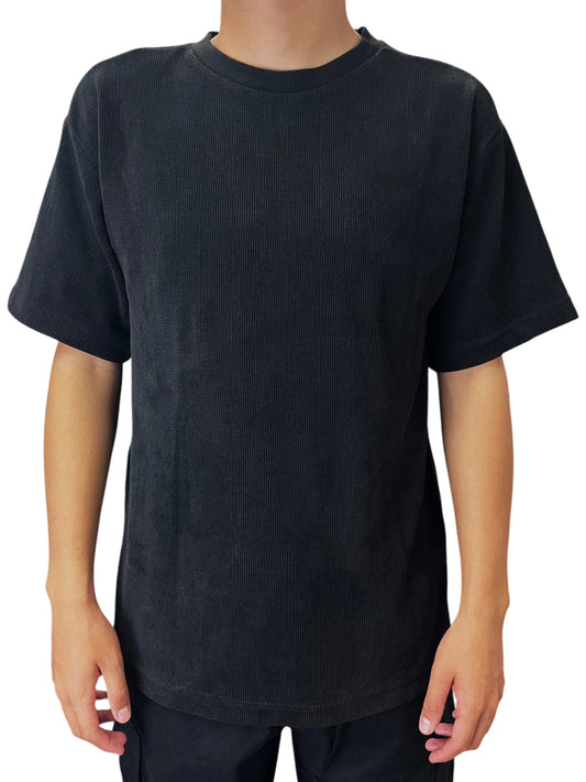 W2494-0016 FLAT BACK RIB  BOXY CREW NECK TEE