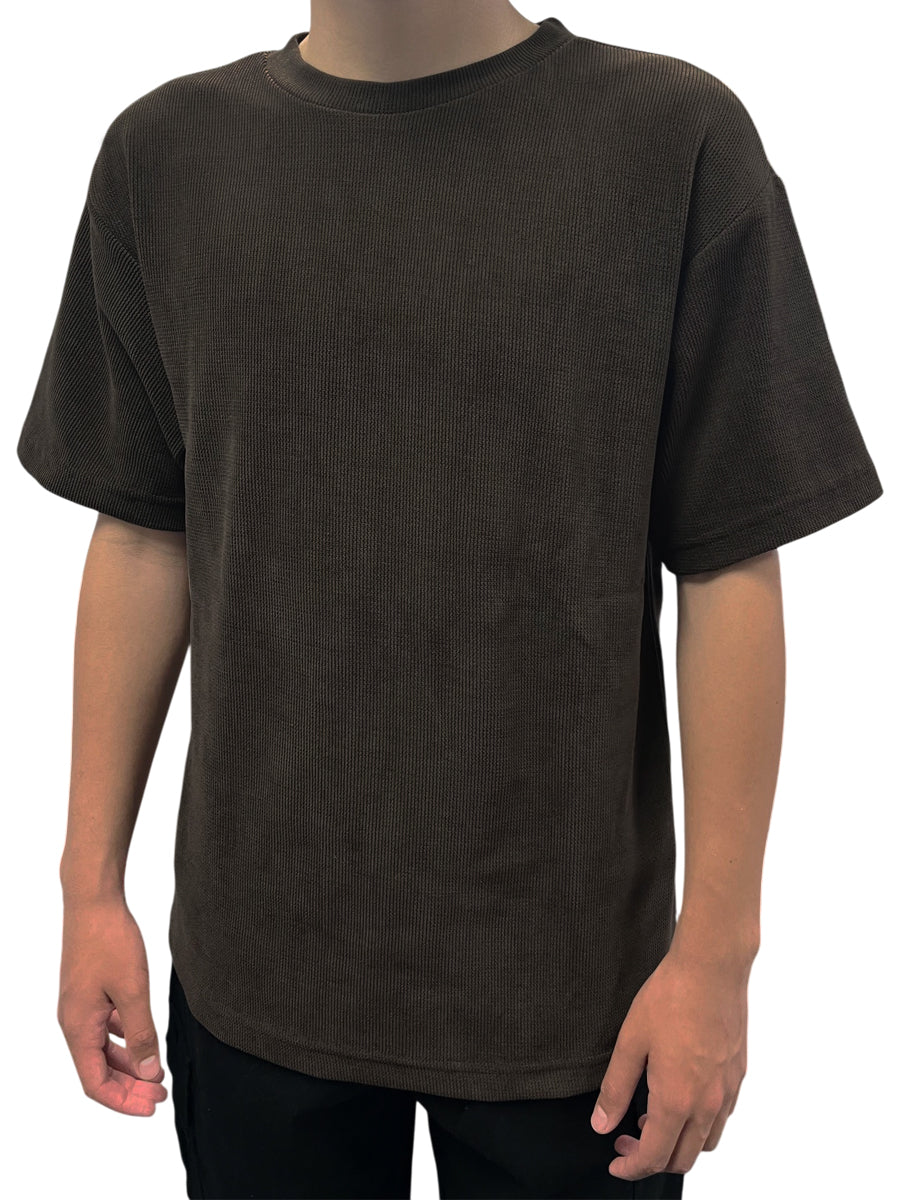 W2494-0016 FLAT BACK RIB  BOXY CREW NECK TEE