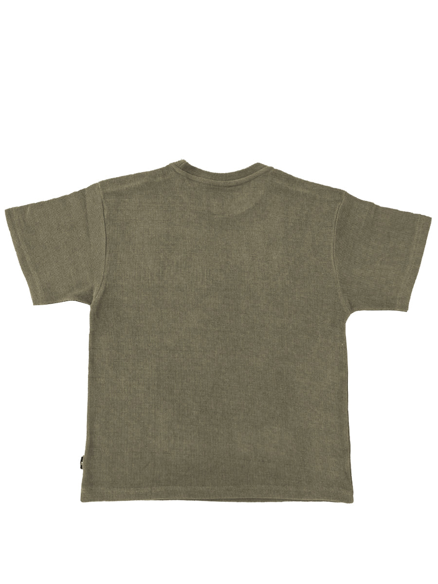 W2494-0932EMB FLAT BACK RIB EMBOSSED L.A BOSS CREW NECK BOXY TEE