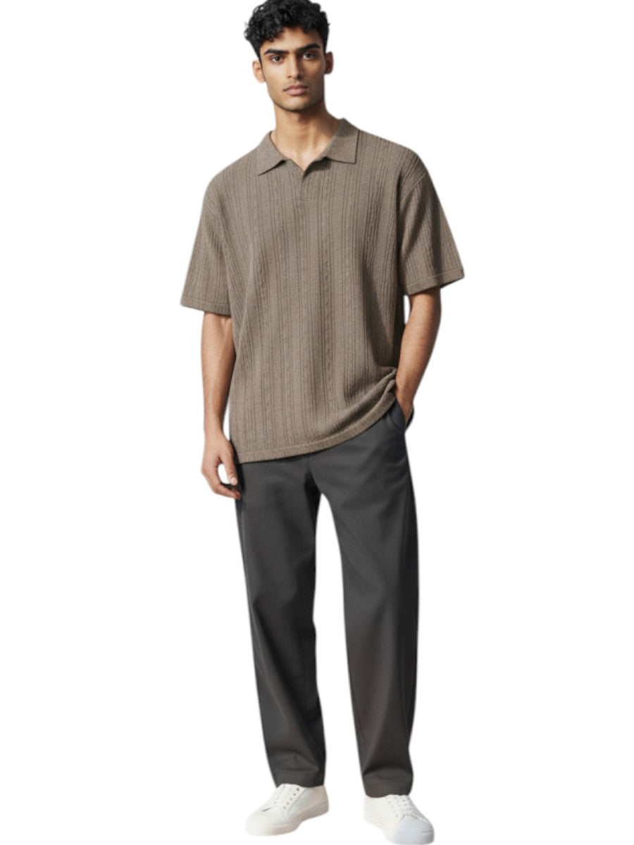 W2523-0001 VELOUR KNIT SWEATER POLO