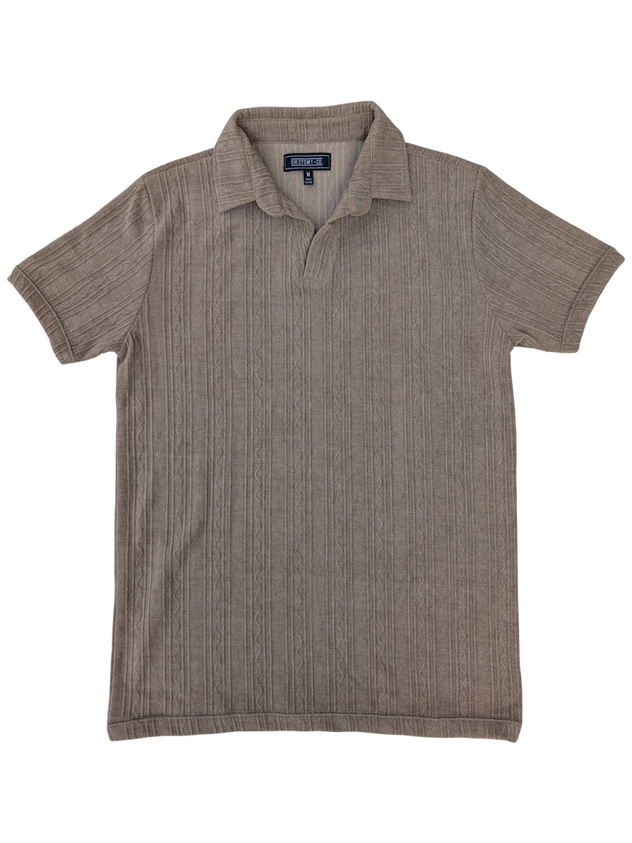 W2523-0001 VELOUR KNIT SWEATER POLO