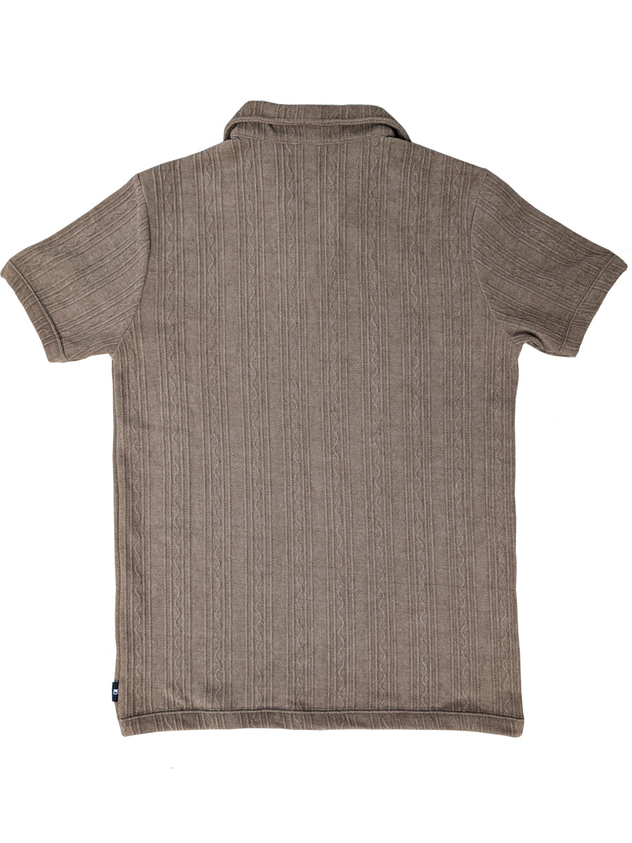 W2523-0001 VELOUR KNIT SWEATER POLO