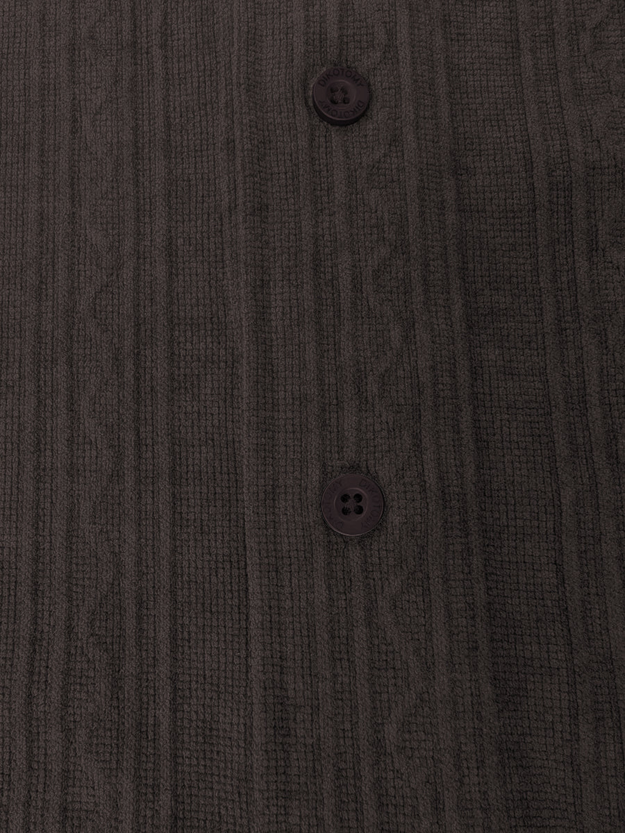 W2522-0005 VELOUR KNIT CUBAN FASHION SHIRT