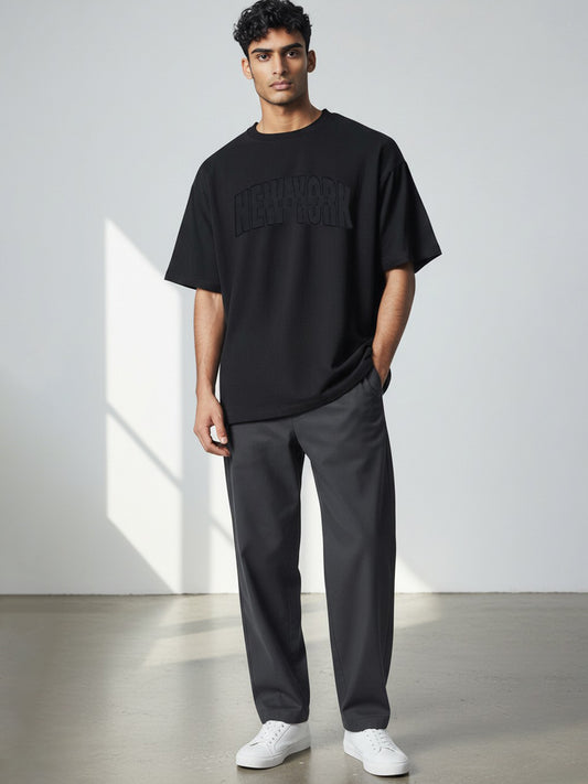 W2494-1092EMB NY ARCHED DASHED JERSEY BOXY TEE