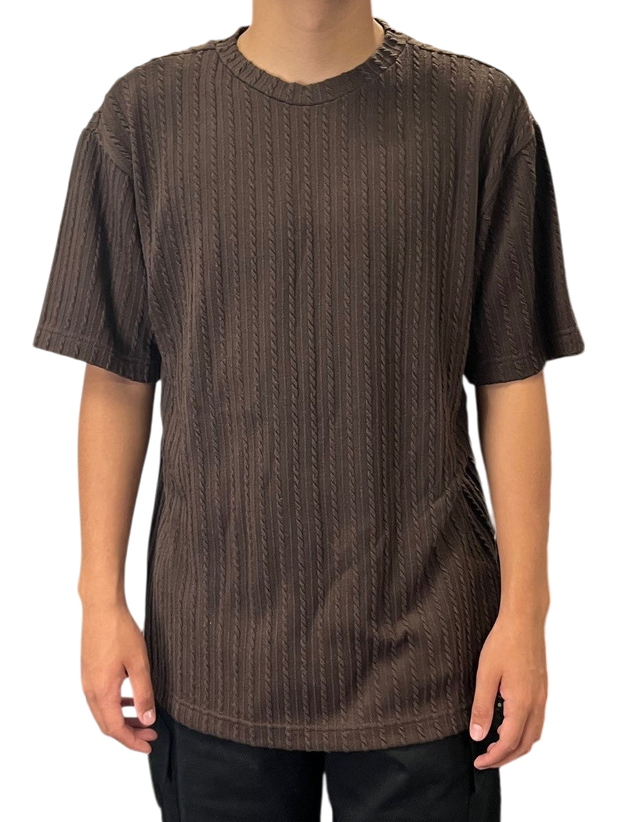 W2494-0019 TWIST KNIT BOXY TEE