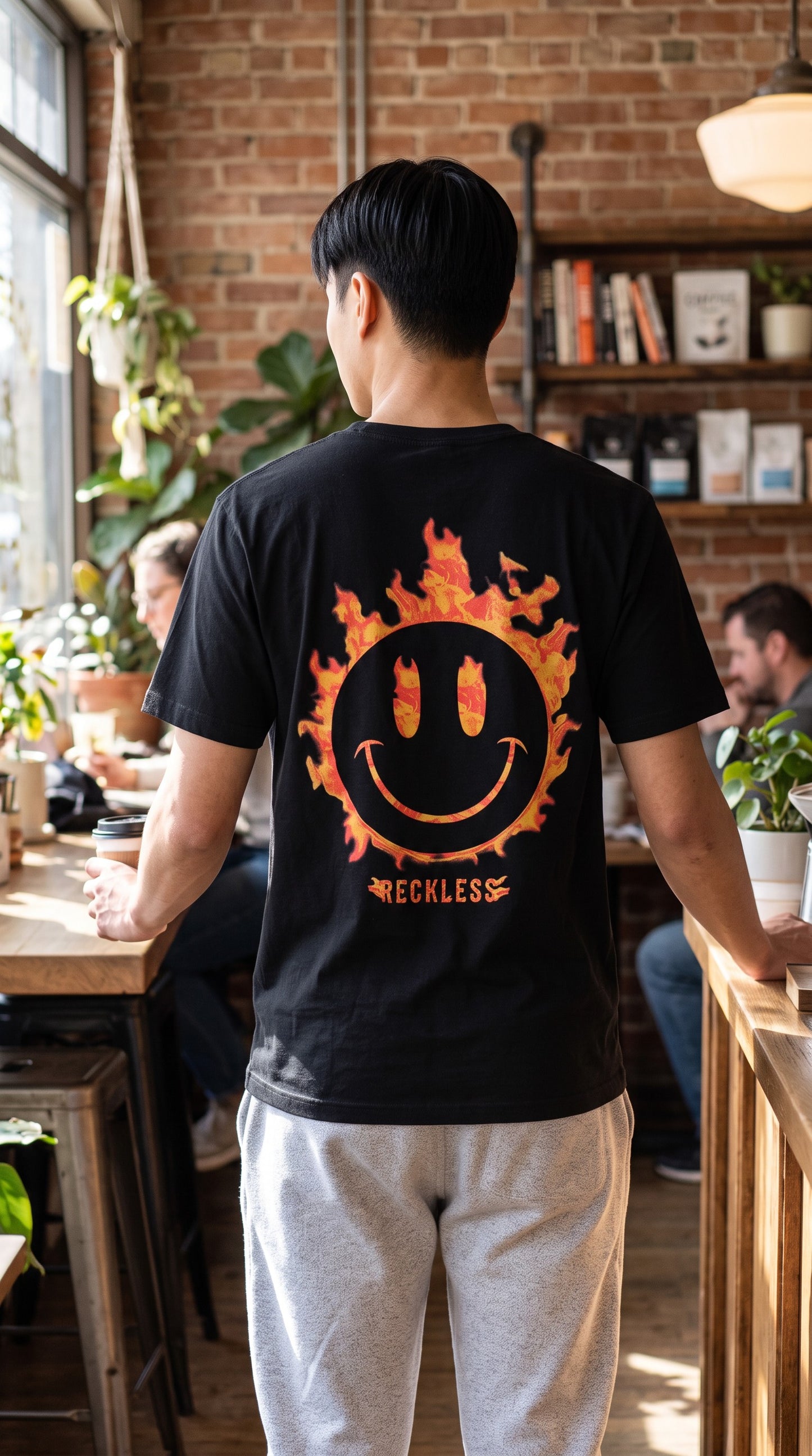 W2511-0949PT PRINTED SHORT SLEEVE HOT SMILES CREW NECK TEE