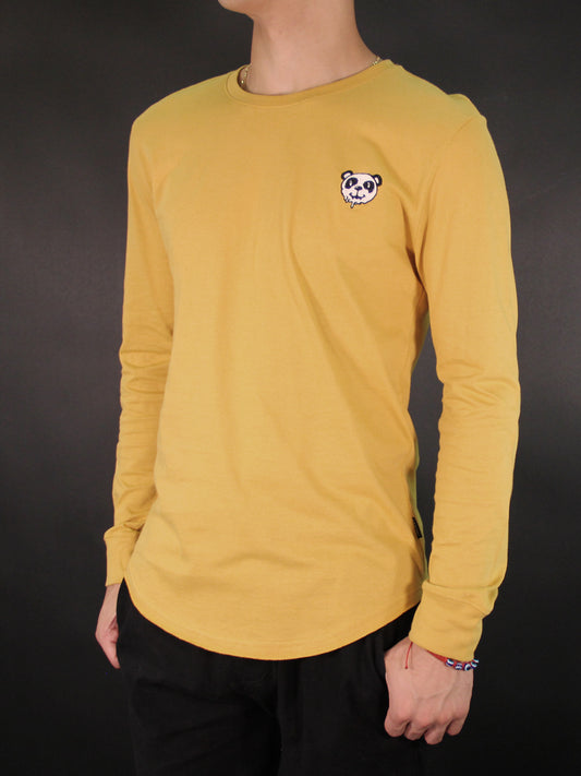 W2448-0774EM PANDA MELT LONG SLEEVE CREW NECK TEE