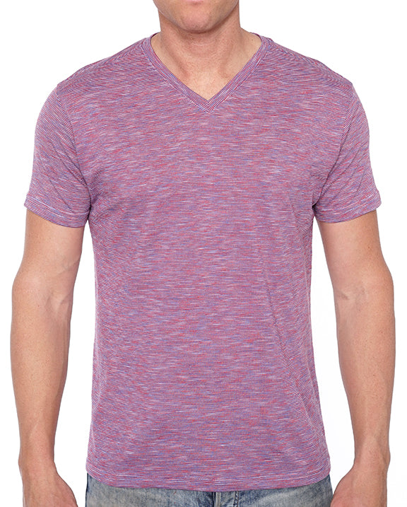 W1047-0041 TRI-END ON END V-NECK TEE