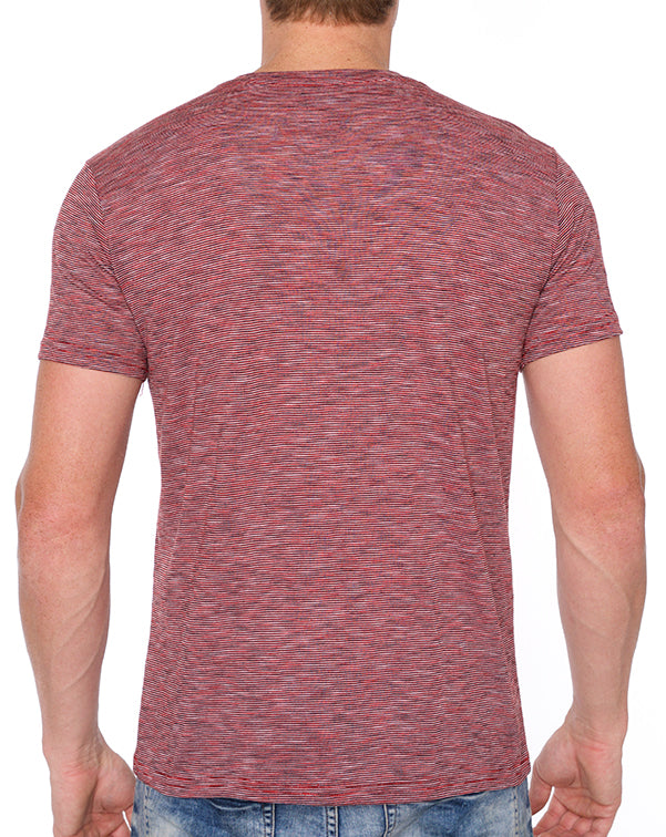 W1047-0041 TRI-END ON END V-NECK TEE