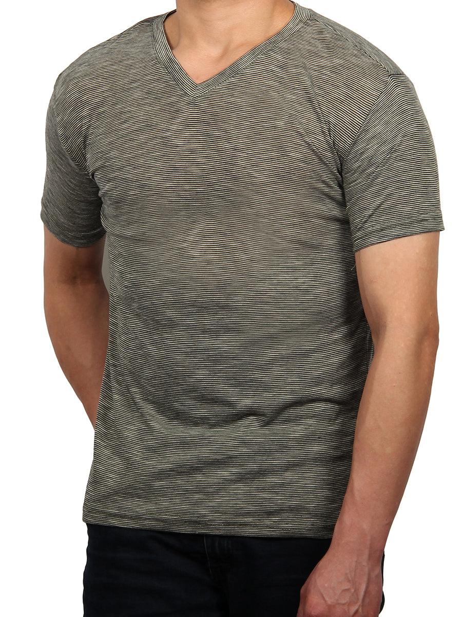 W1047-0041 TRI-END ON END V-NECK TEE