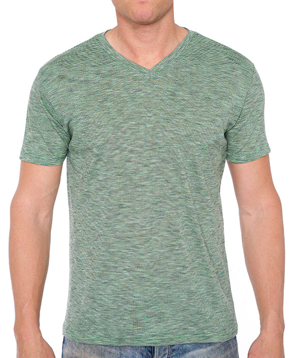 W1047-0041 TRI-END ON END V-NECK TEE