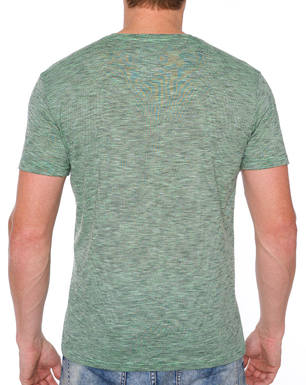 W1047-0041 TRI-END ON END V-NECK TEE