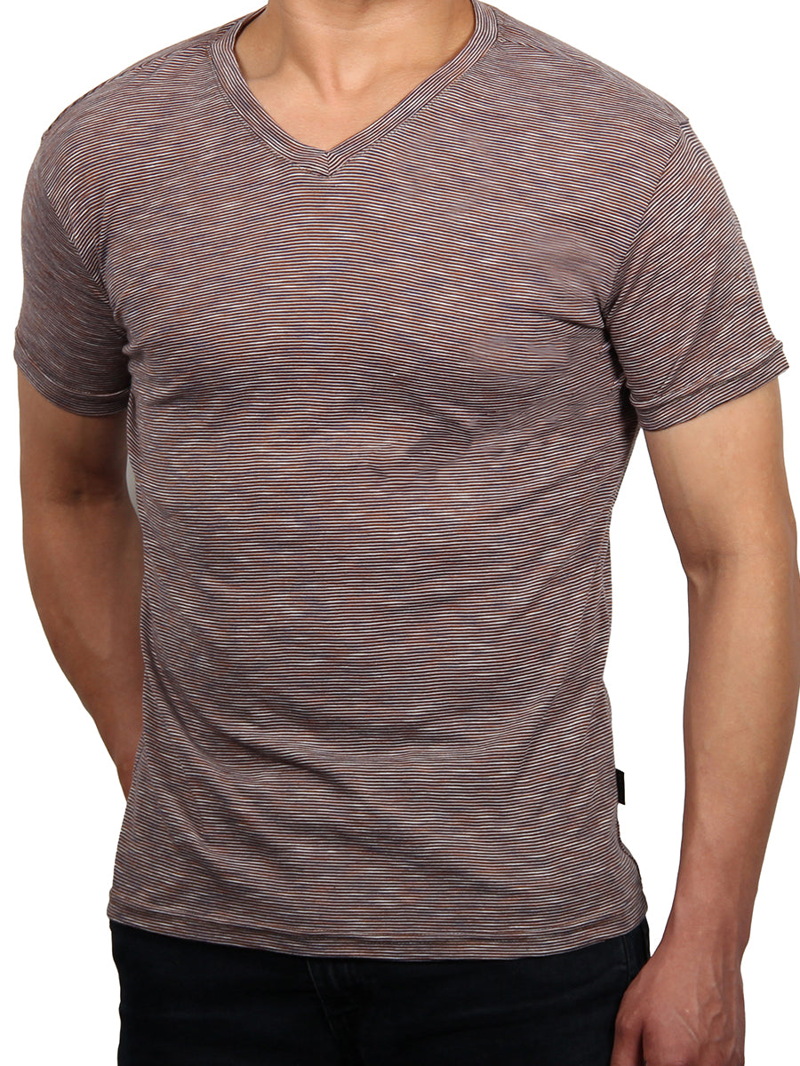 W1047-0041 TRI-END ON END V-NECK TEE