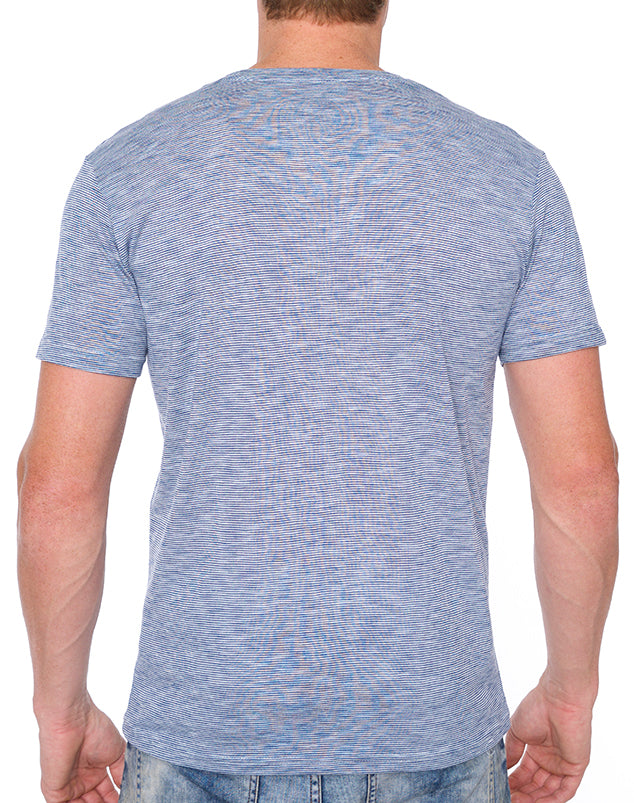 W1047-0041 TRI-END ON END V-NECK TEE