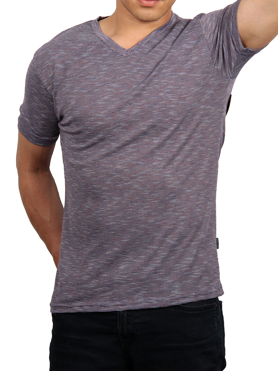 W1047-0041 TRI-END ON END V-NECK TEE