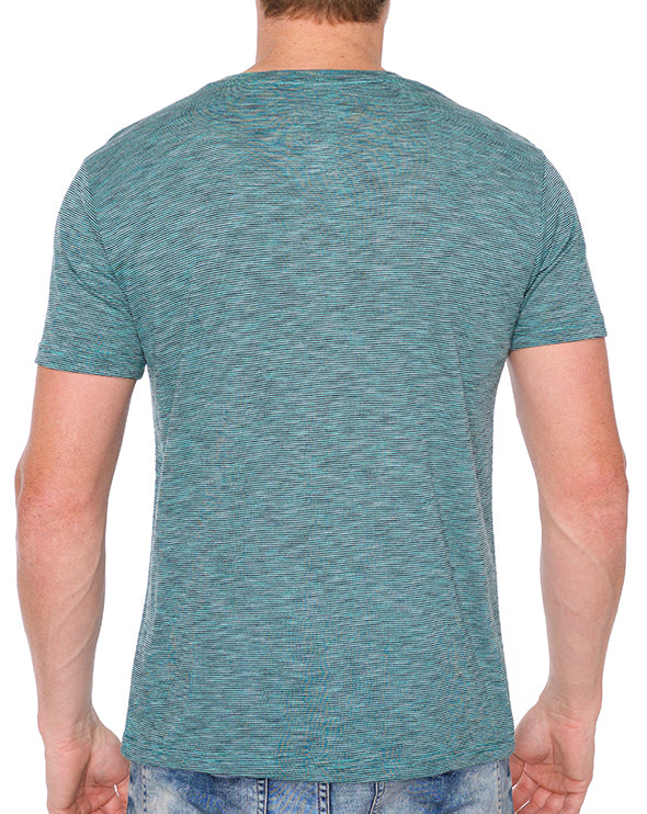 W1047-0041 TRI-END ON END V-NECK TEE