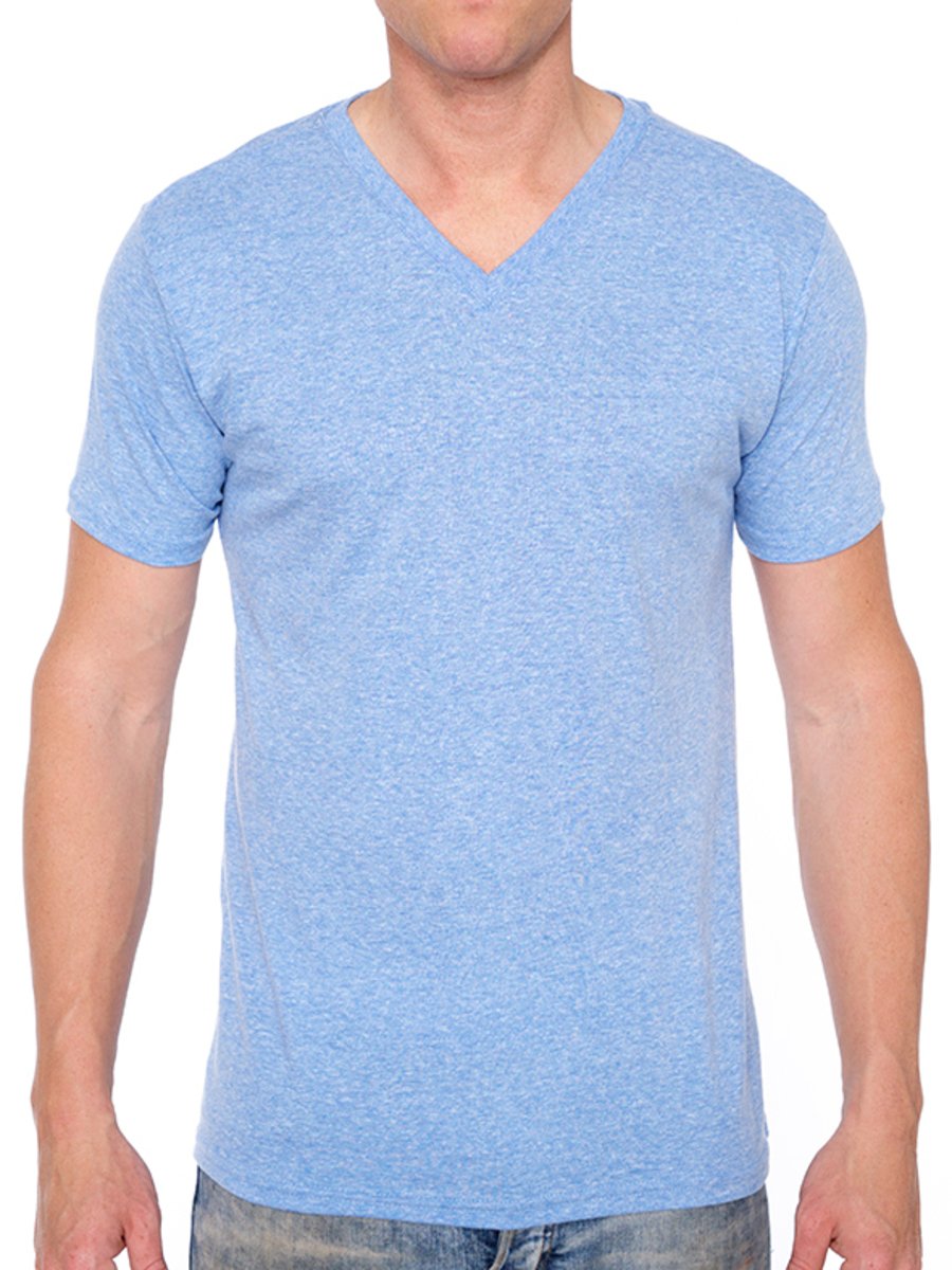 W1047-0047 TRI-GRAVEL JERSEY SS V-NECK