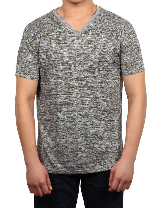 W1047-0214ST MICRO SLUSH STRIPE JERSEY SS V-NECK