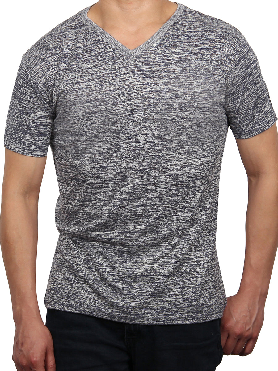 W1047-0214ST MICRO SLUSH STRIPE JERSEY SS V-NECK