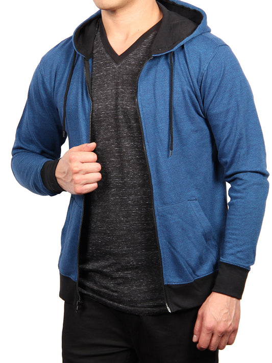 W1534-0015 TRI-GRAVEL FULL ZIP HOODIE