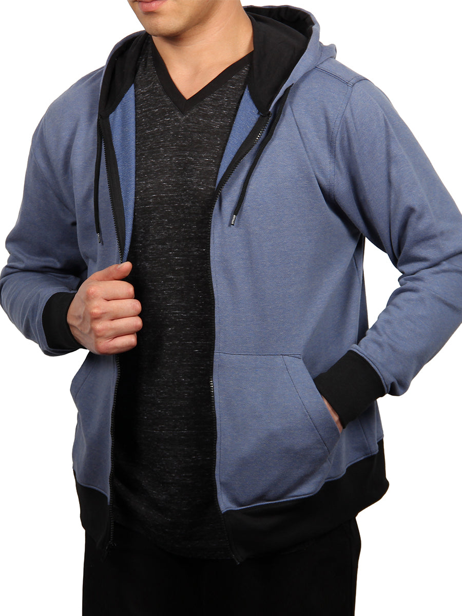 W1534-0015 TRI-GRAVEL FULL ZIP HOODIE