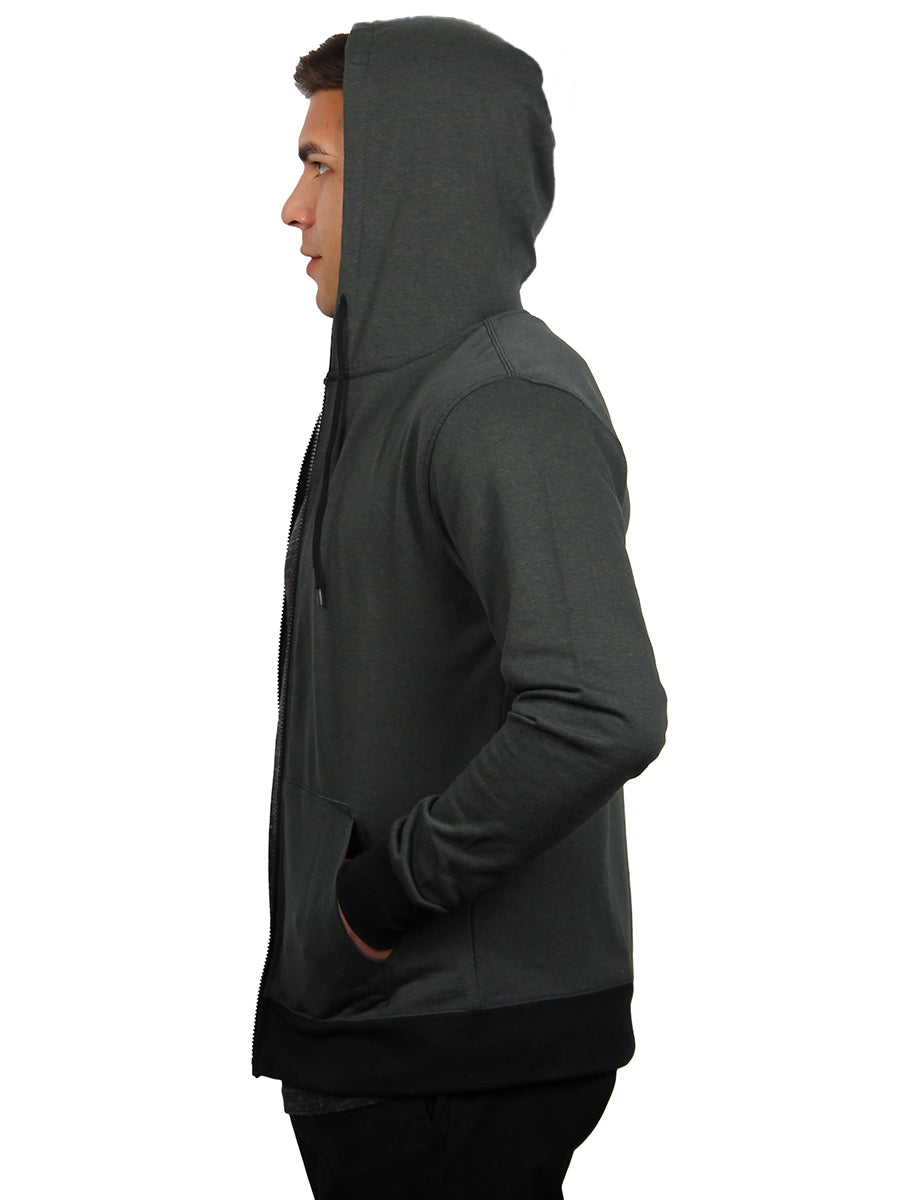 W1534-0015 TRI-GRAVEL FULL ZIP HOODIE