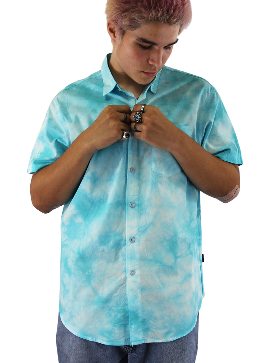 W2242-T004U REEF TIE DYE BUTTON DOWN SHIRT-URUBA TILE