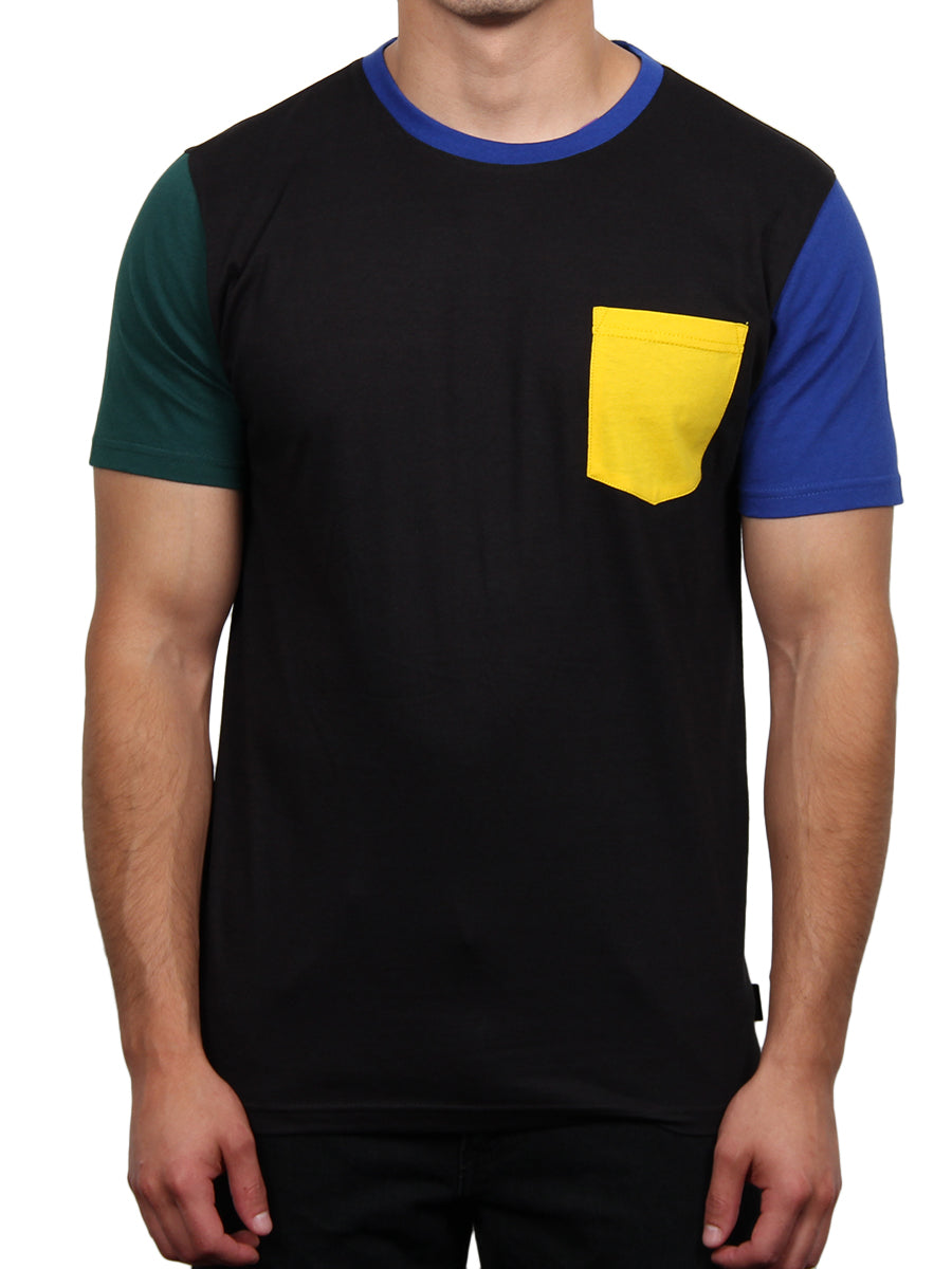 W2377-0001 RICH COLOR BLOCK CREW NECK TEE
