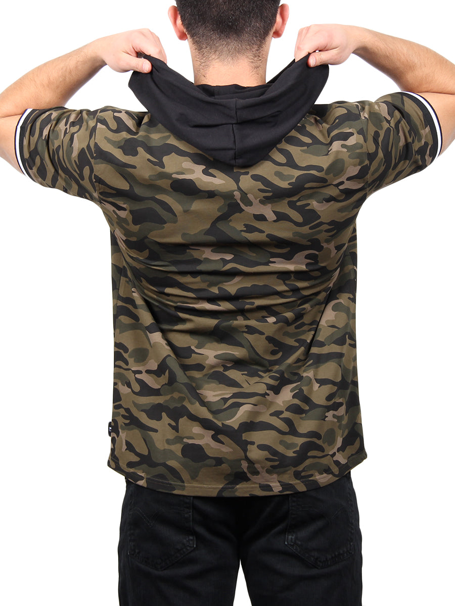 W2472-0004 CAMO SPORT SHORT SLEEVE HOODIE