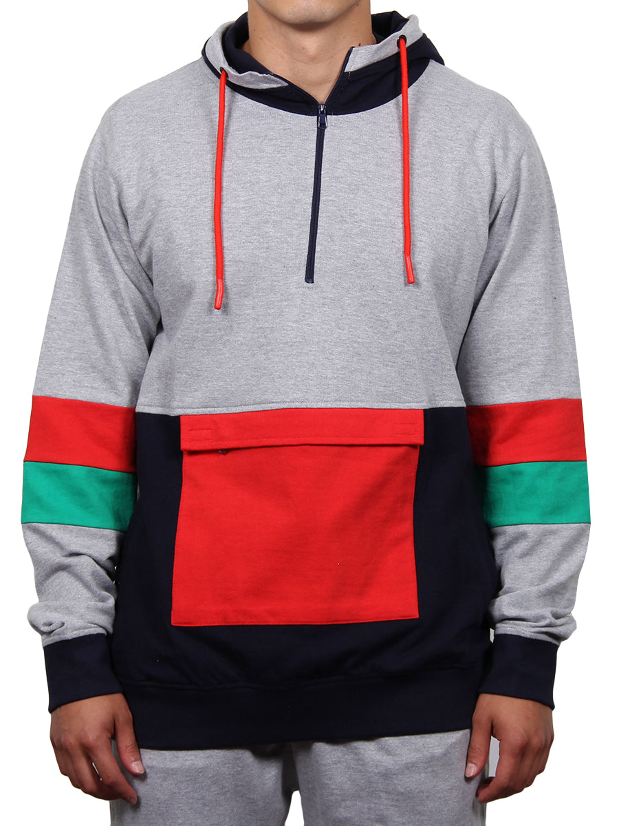 W2484-0001 FRESH HALF-ZIP ANORAK  JACKET - HEATHER GREY