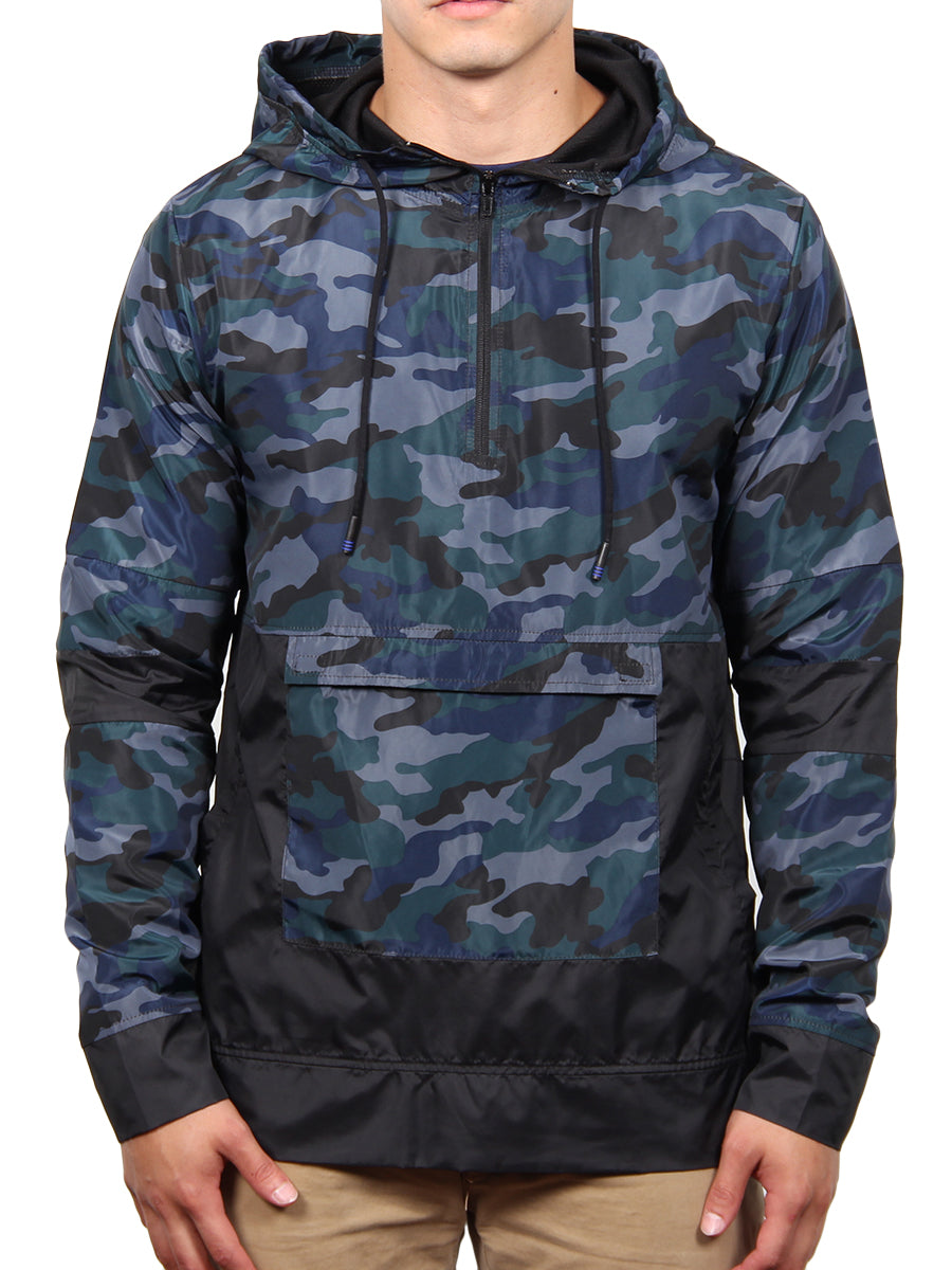 FRESH HALF-ZIP ANORAK  JACKET - BLUE/BLACK  SKU: W2484-0002