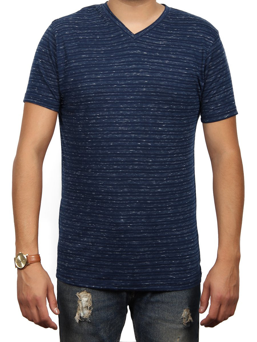 W1047-0216ST TIDAL WAVE STRIPE JERSEY SS V-NECK