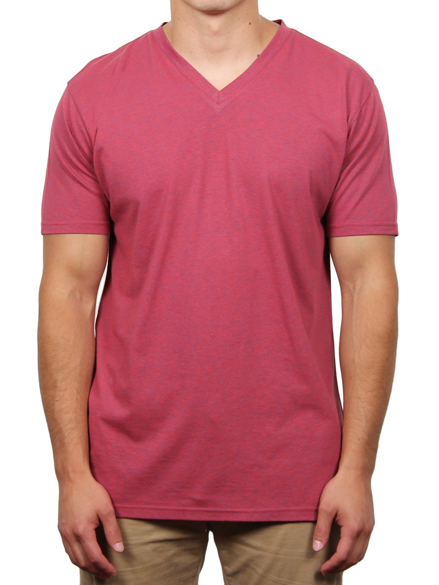 W1047-0047 TRI-GRAVEL JERSEY SS V-NECK
