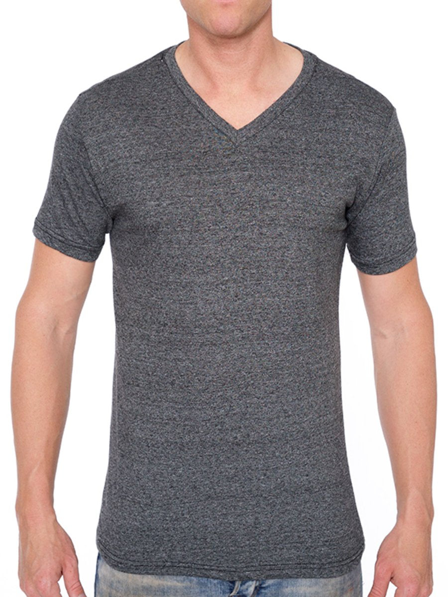 W1047-0047 TRI-GRAVEL JERSEY SS V-NECK