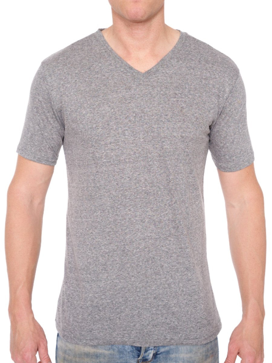 W1047-0047 TRI-GRAVEL JERSEY SS V-NECK