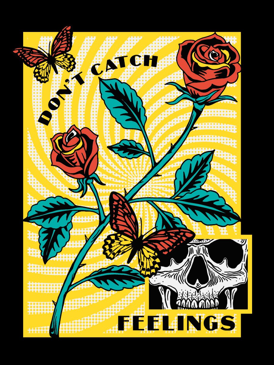 W2448-0666PT SPIRAL ROSE LONG SLEEVE MEN'S CREW NECK TEE