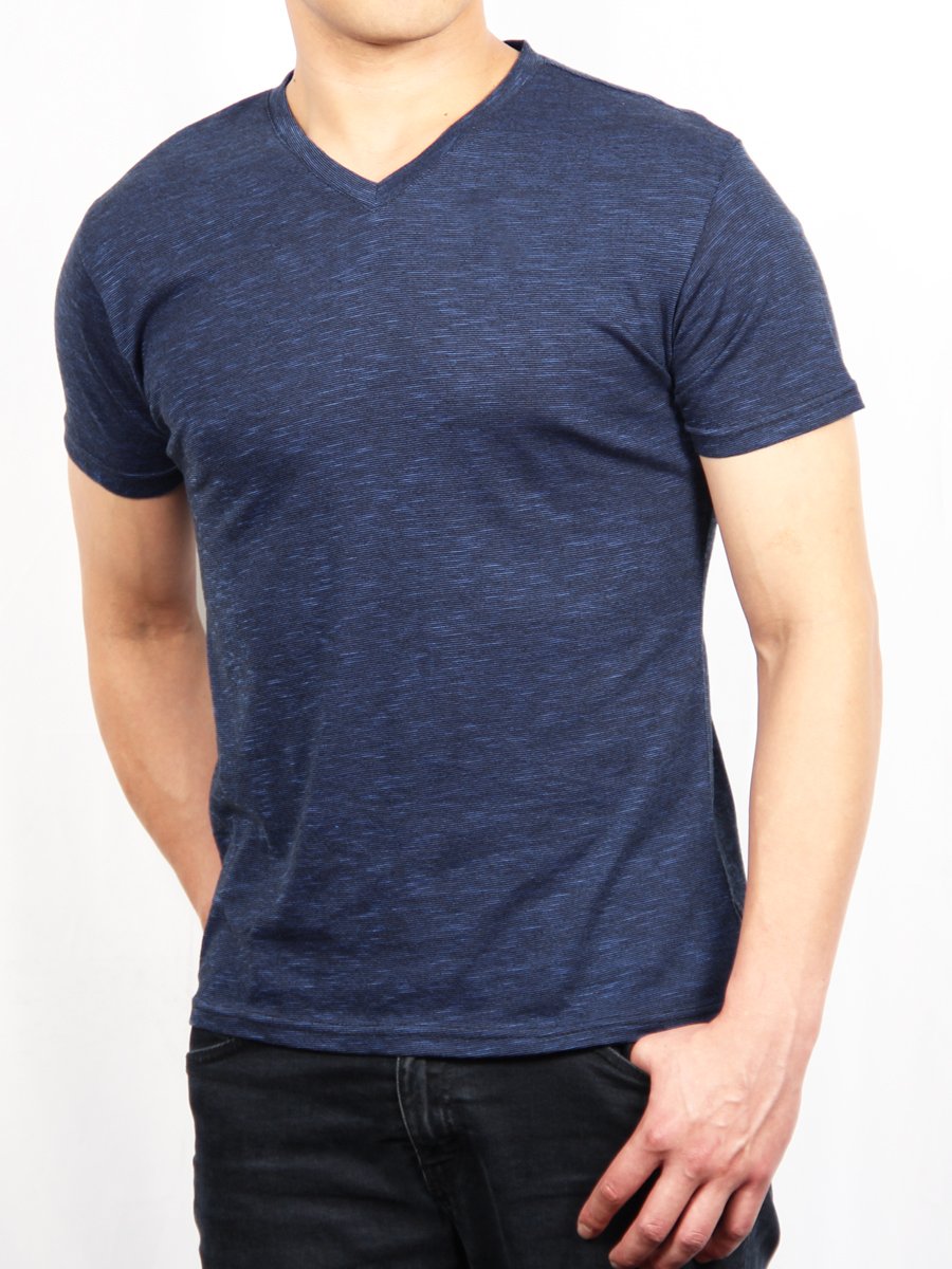 W1047-0048 END ON END JERSEY V-NECK TEE