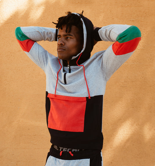 W2484-0001 FRESH HALF-ZIP ANORAK  JACKET - HEATHER GREY