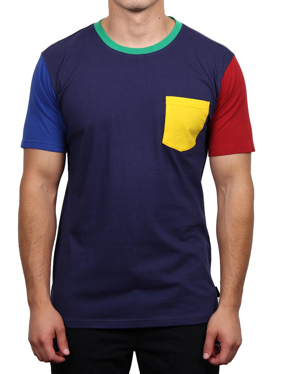 W2377-0001 RICH COLOR BLOCK CREW NECK TEE