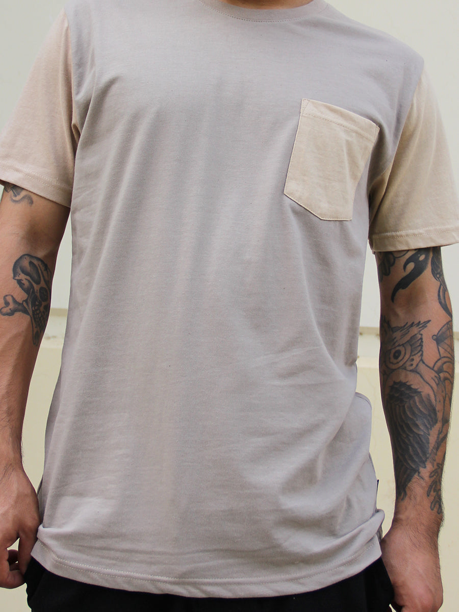 W2377-0001 RICH COLOR BLOCK CREW NECK TEE