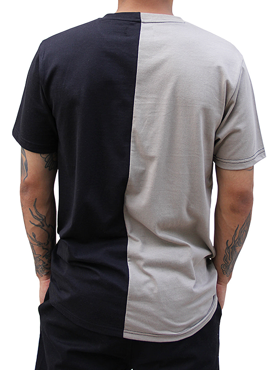 W2493-0749EM MUSH MELT SPLIT PANEL CREW NECK TEE
