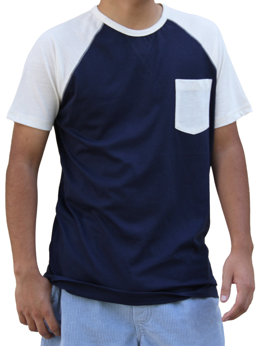 W1980-0001 SHORT SLEEVE RAGLAN CREW NECK WITH POCKET