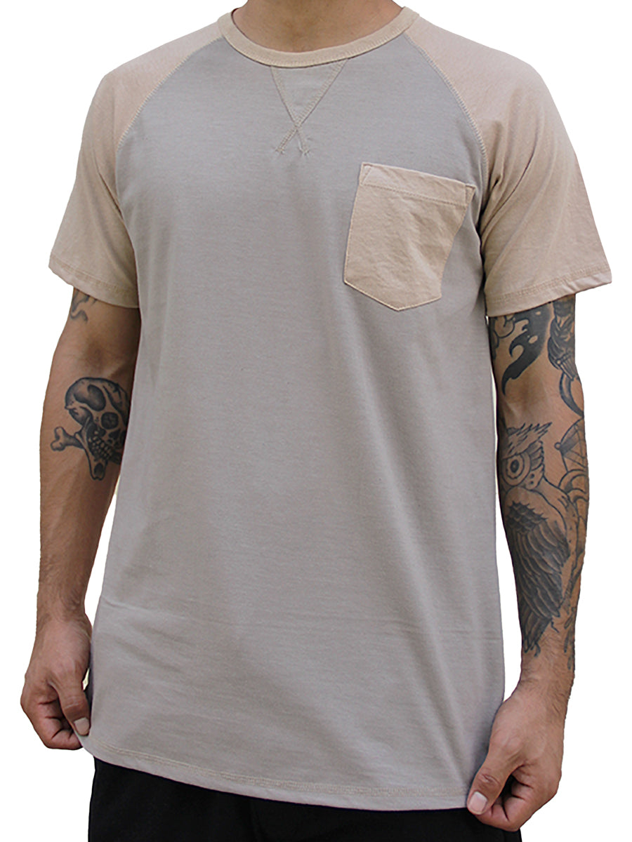 W1980-0001 SHORT SLEEVE RAGLAN CREW NECK WITH POCKET
