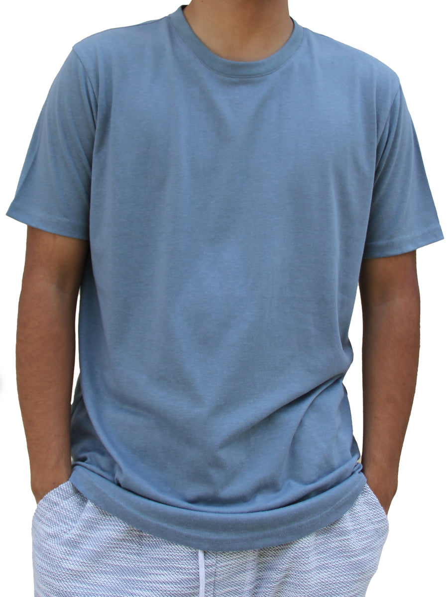 W2437-0009 SHORT SLEEVE CURVED CREW NECK TEE