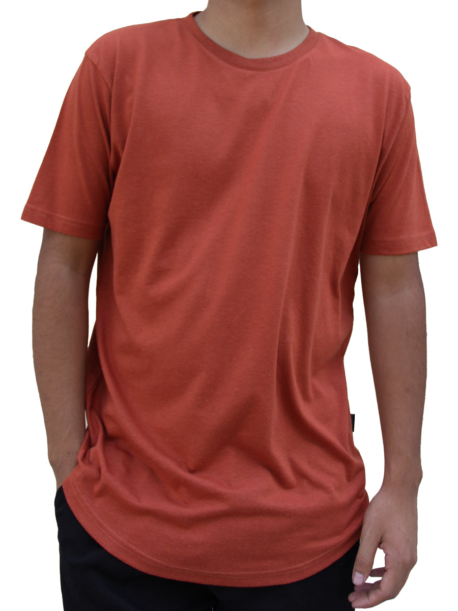 W2437-0009 SHORT SLEEVE CURVED CREW NECK TEE