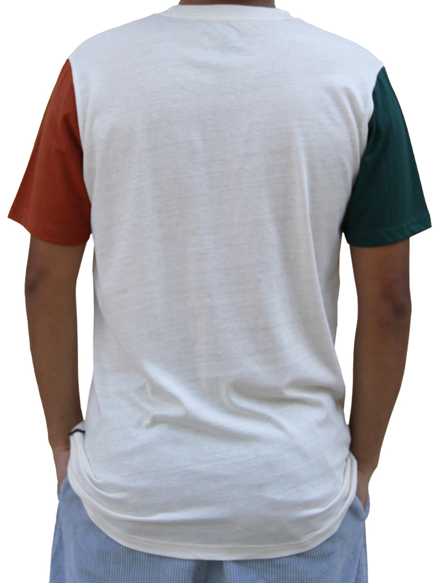 W1100-0034 COLOR BLOCK CREW NECK TEE