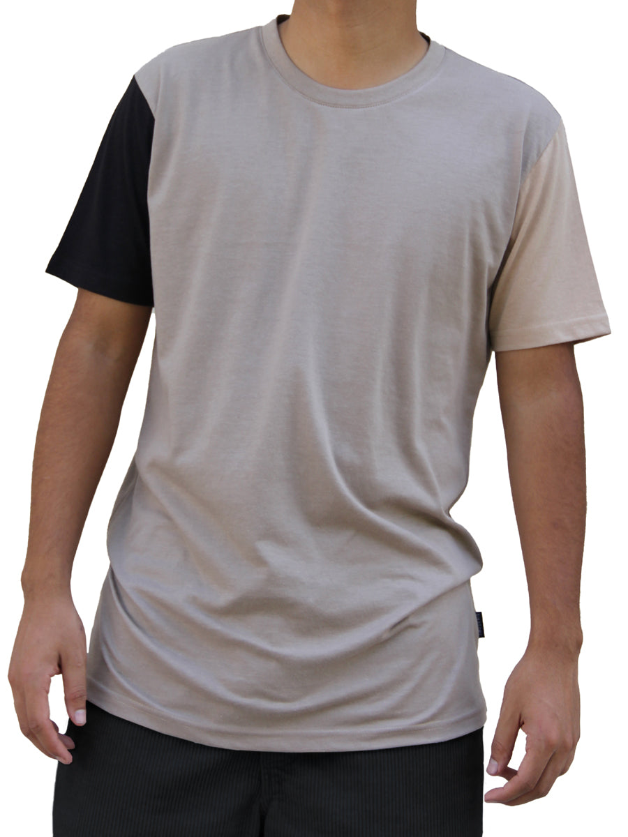 W1100-0034 COLOR BLOCK CREW NECK TEE