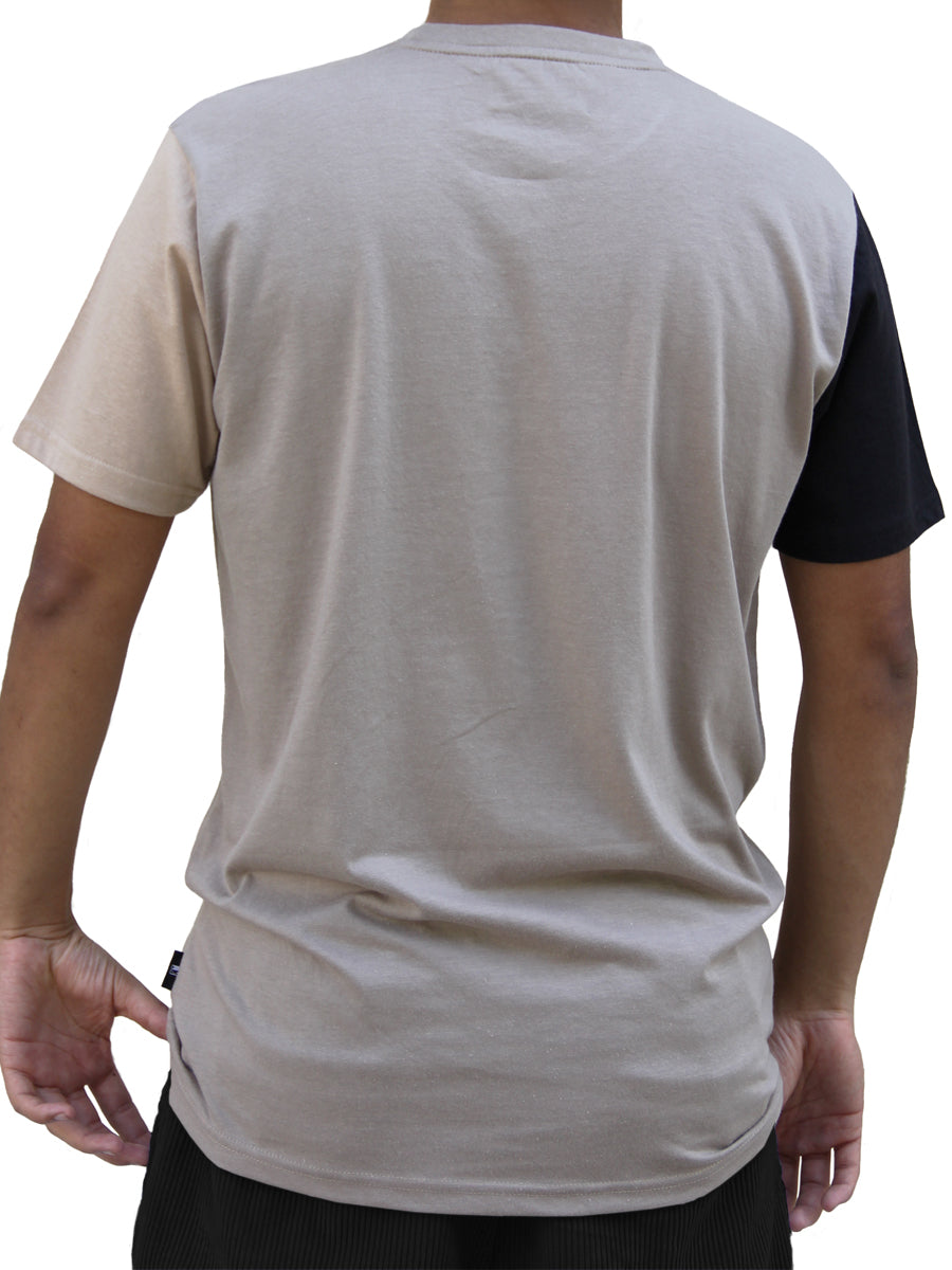 W1100-0034 COLOR BLOCK CREW NECK TEE