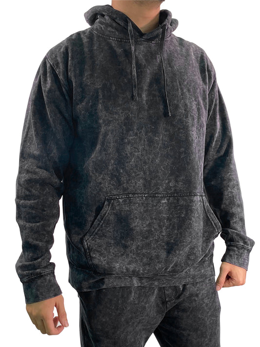 W2447-T007 YM LS ICE WASH FLEECE PULL OVER HOODY