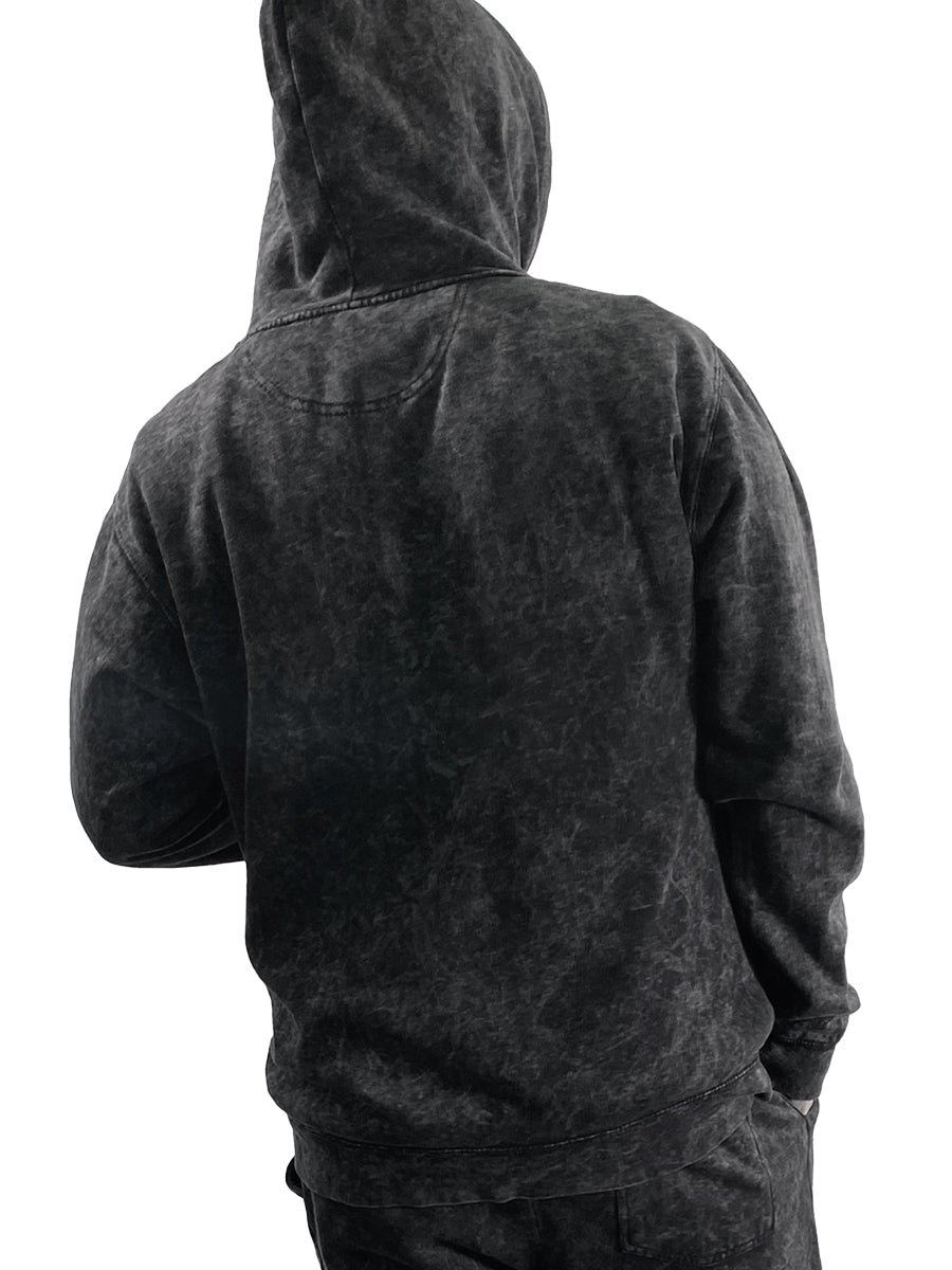 W2447-T007 YM LS ICE WASH FLEECE PULL OVER HOODY